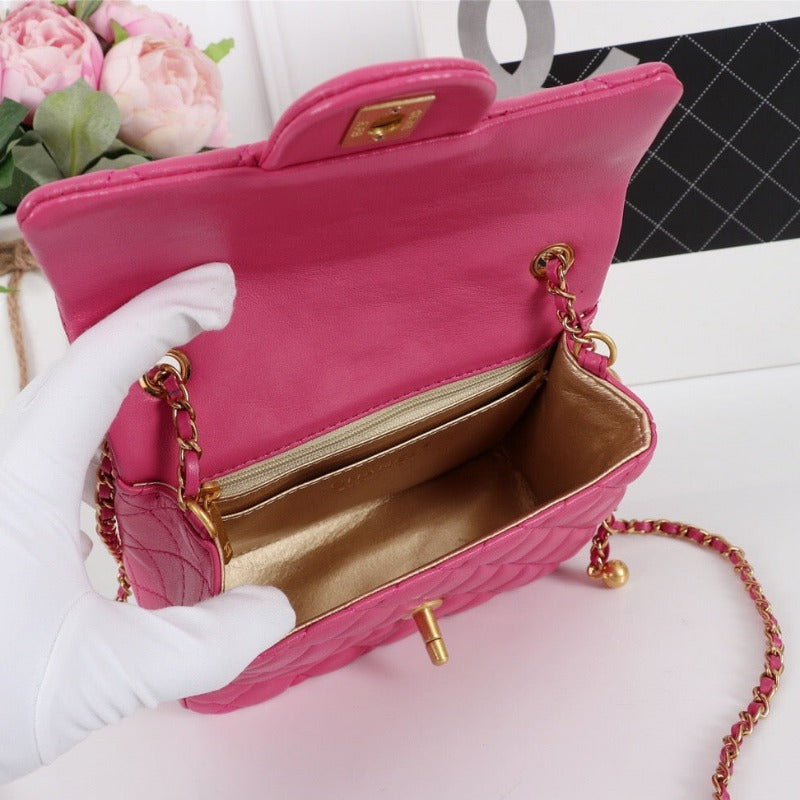 ESMEE - Classic Mini  Flap Bag  Rosy Pink