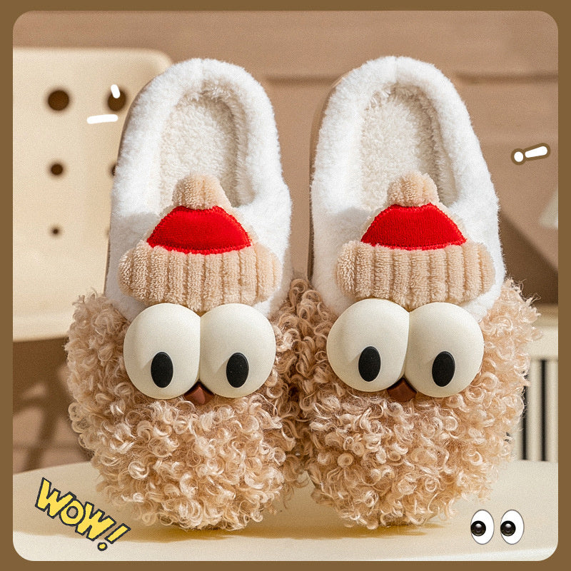 Cartoon Bearded Santa Claus Slippers