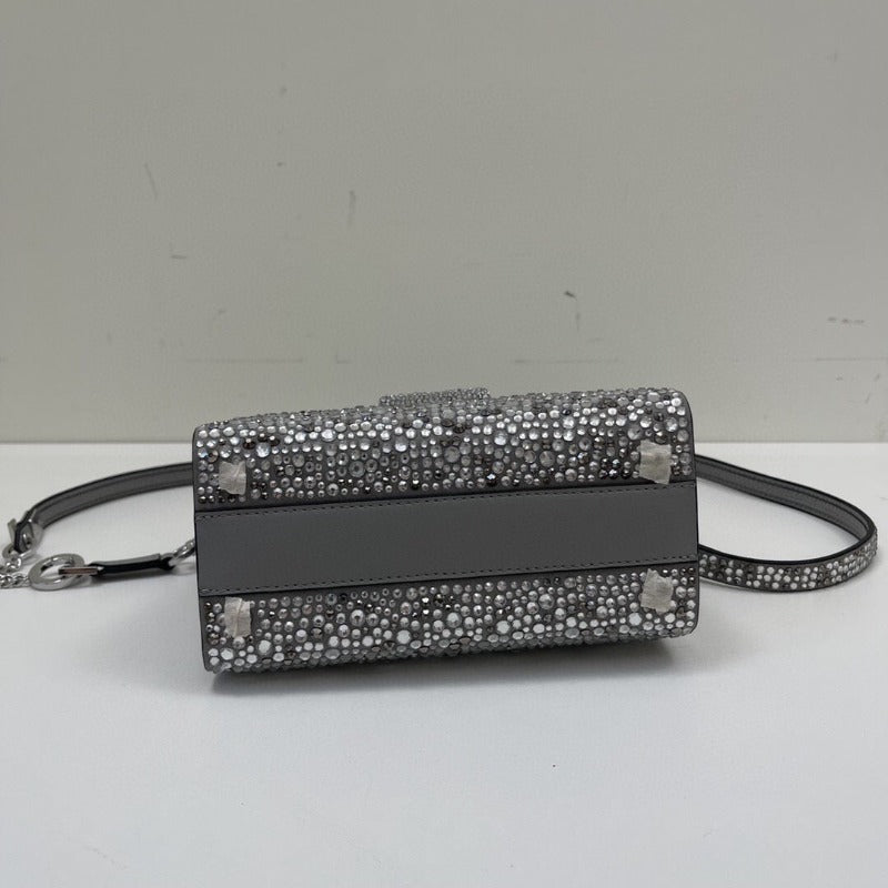 ESMEE - Crystal Mini Sequin Top Handle Bag Silver