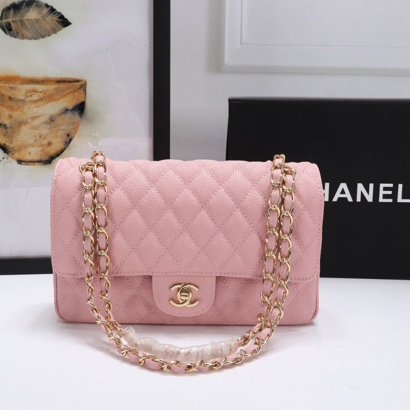 ESMEE - Caviar Classic Double Flap Bag Pink