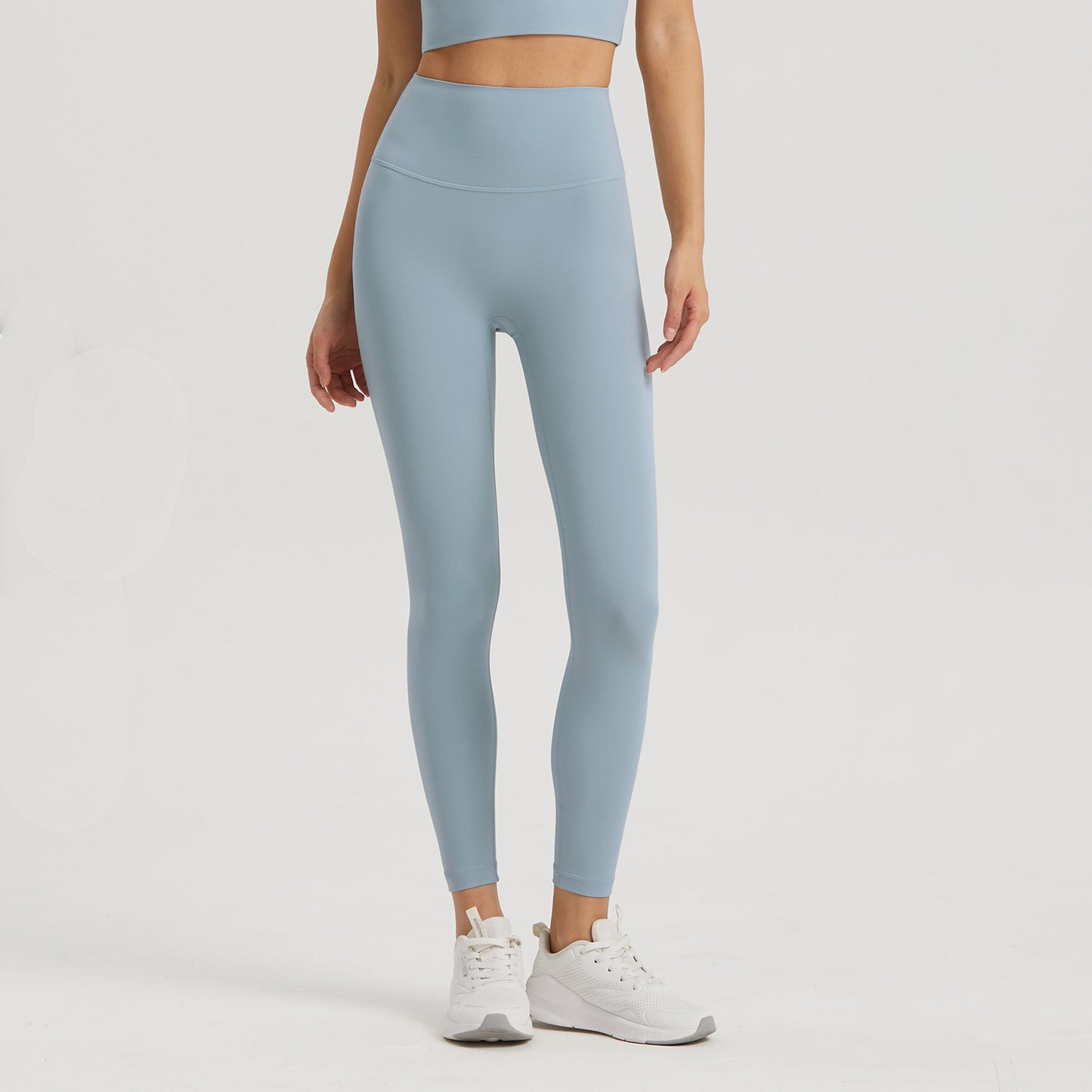 Lycra High-Waisted Nine-Point Leggings with Pocket