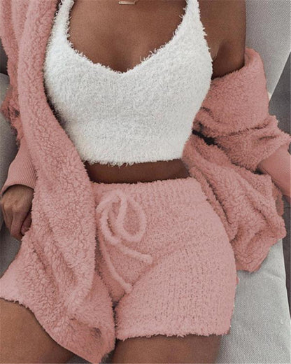 3-Piece Velvet Pajama Set