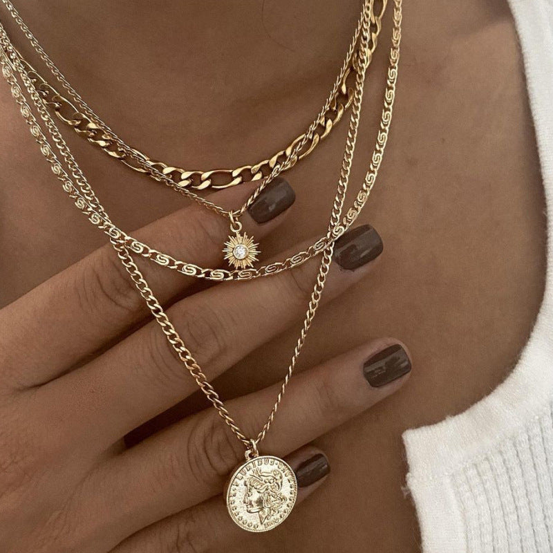 Chunky Layered Coin Necklace