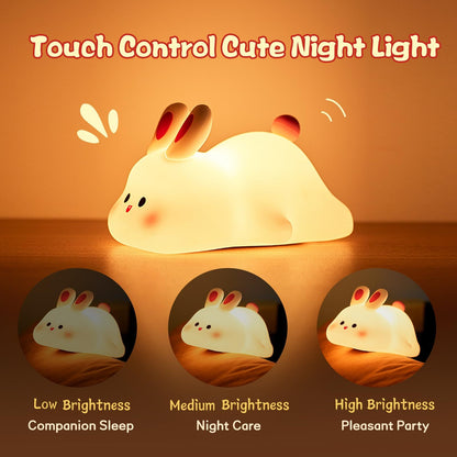 Big Face Rabbit LED Touch Night Light