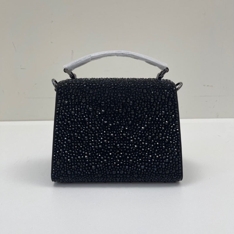 ESMEE - Crystal Mini Sequin Top Handle Bag Black