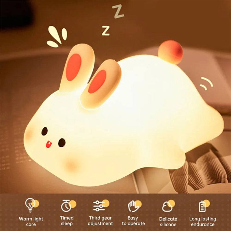 Big Face Rabbit LED Touch Night Light