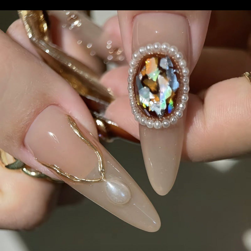 Baroque Gem Accent Fake Nails