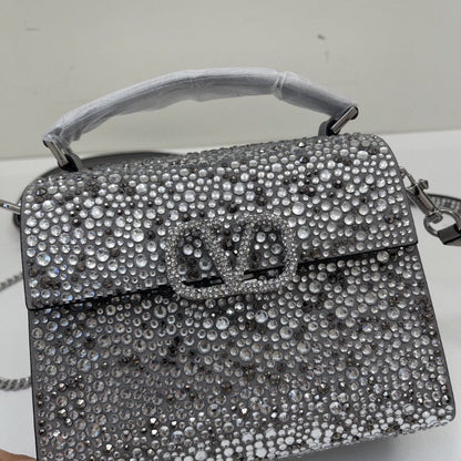 ESMEE - Crystal Mini Sequin Top Handle Bag Silver