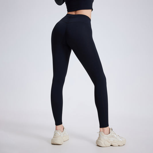 High Waist Pleated Pocket Cloud Feeling Yoga Pants