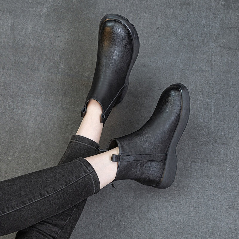 Winter Fleece-lined Flat Ankle Boots