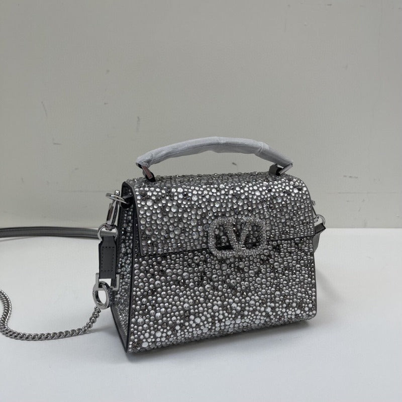 ESMEE - Crystal Mini Sequin Top Handle Bag Silver