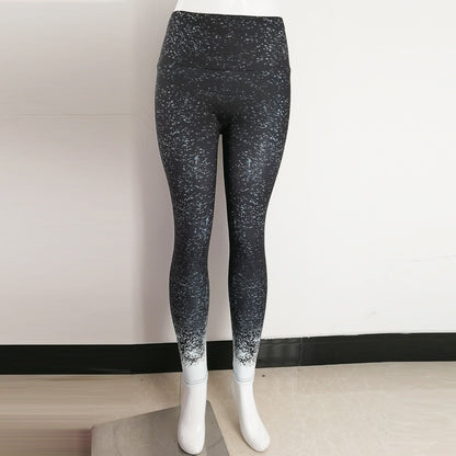 Gradient Gypsophila Digital Printing Yoga Pants