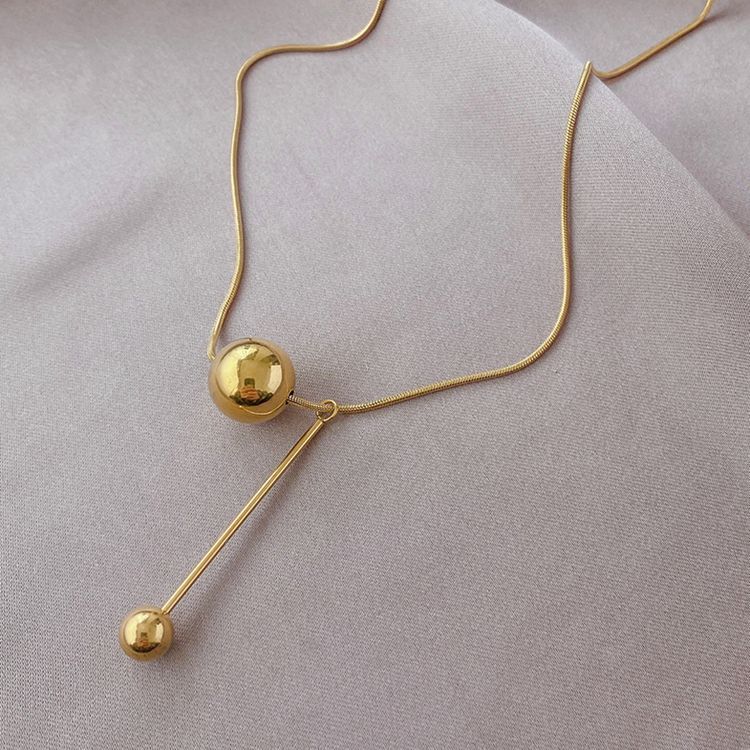 Gold Round Ball Necklace