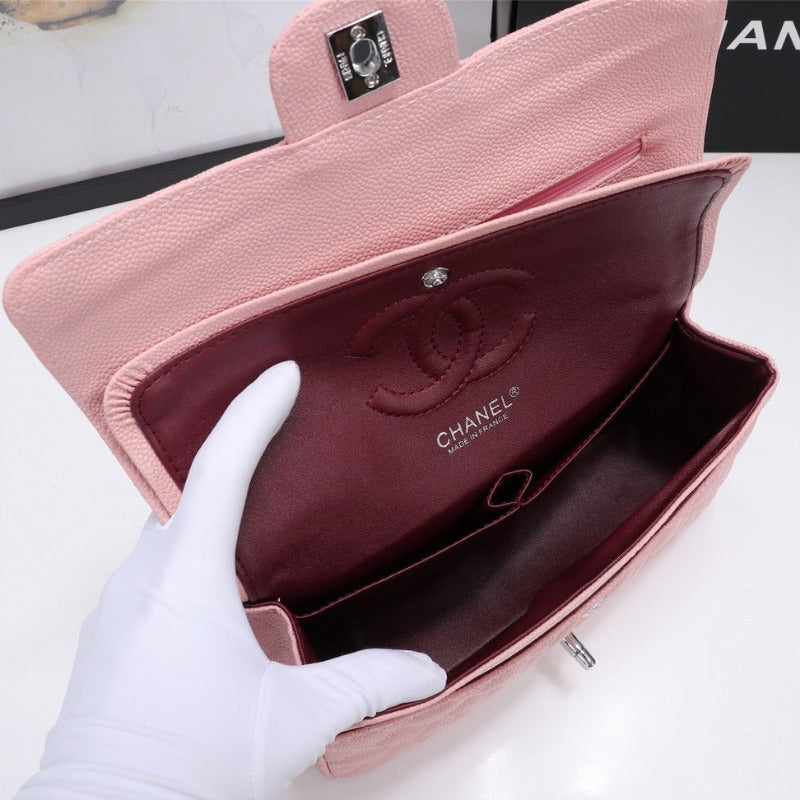 ESMEE - Caviar Classic Double Flap Bag Pink