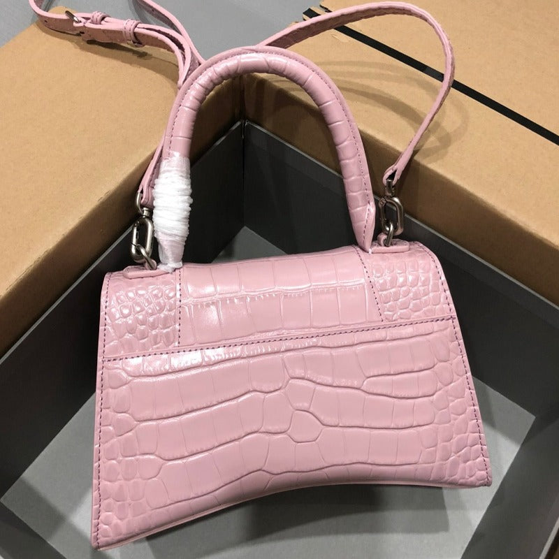 ESMEE - Crocodile Embossed Handbag Light Pink