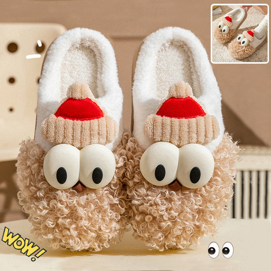 Cartoon Bearded Santa Claus Slippers