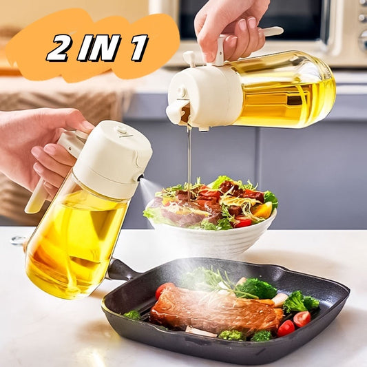 2-in-1 Glass Olive Oil Sprayer Dispenser