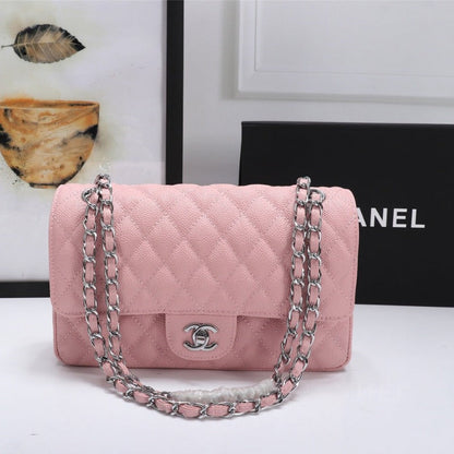 ESMEE - Caviar Classic Double Flap Bag Pink