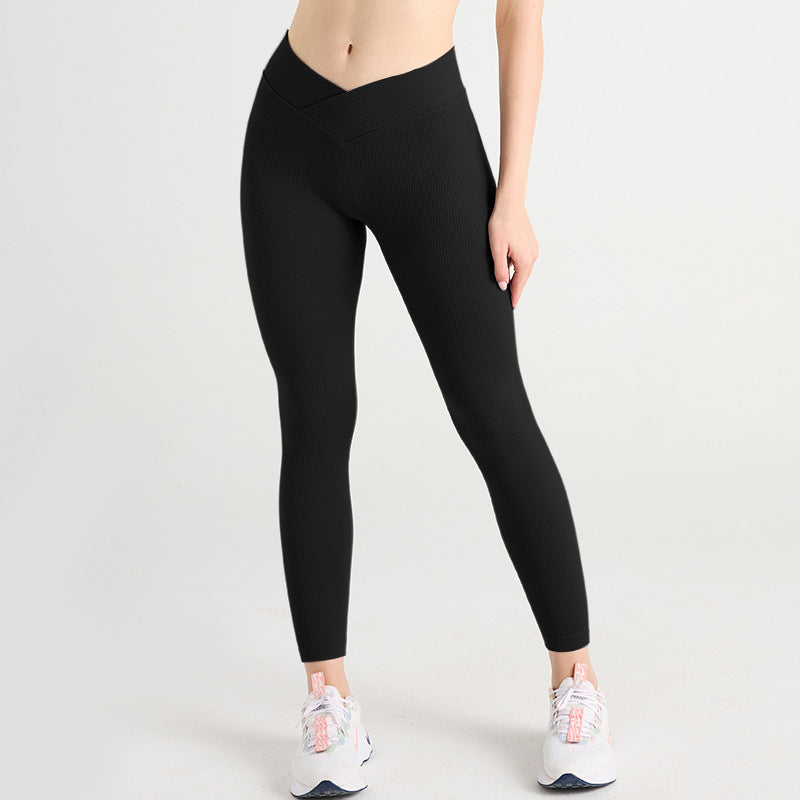 Cross Waist Seamless Sports Tights