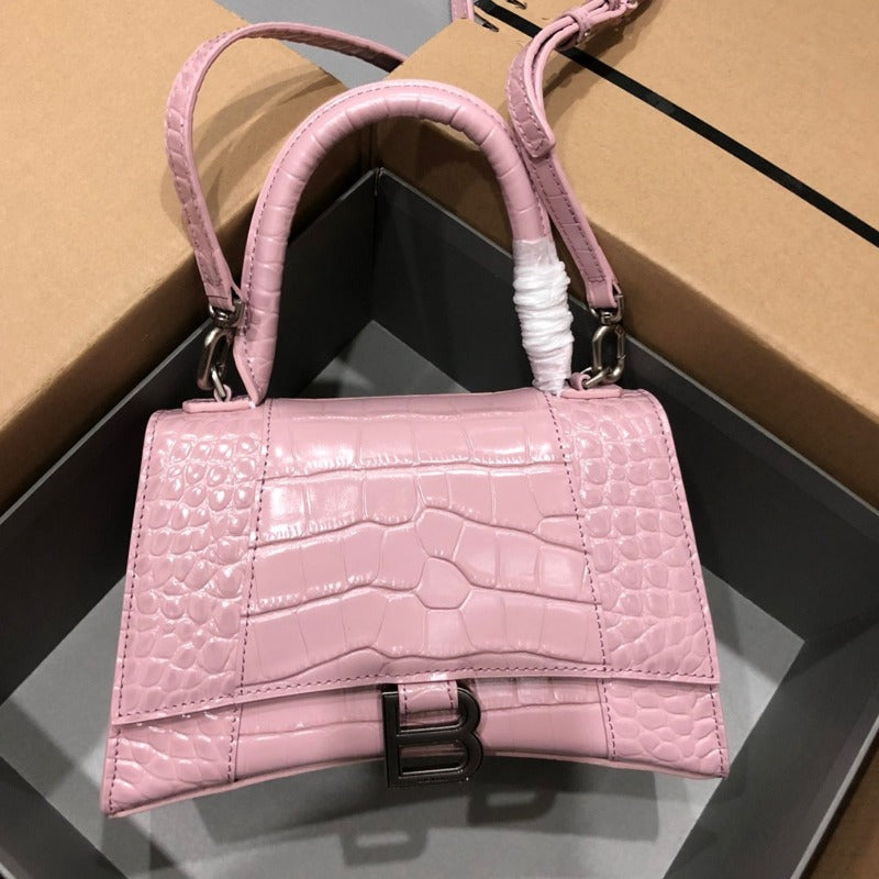 ESMEE - Crocodile Embossed Handbag Light Pink