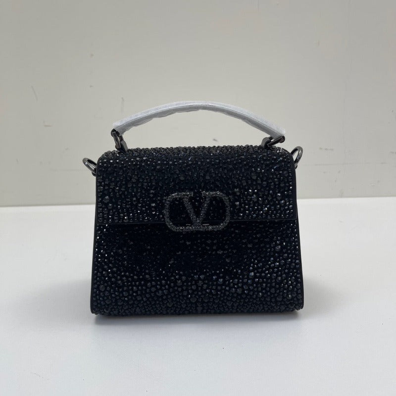 ESMEE - Crystal Mini Sequin Top Handle Bag Black