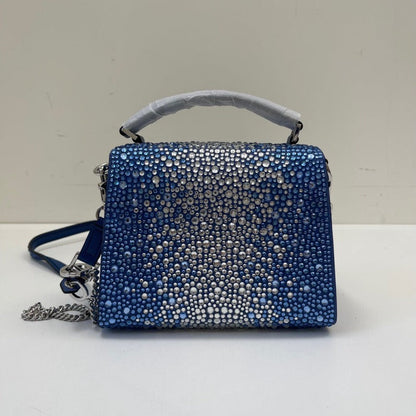 ESMEE - Crystal Mini Sequin Top Handle Bag Blue/Silver