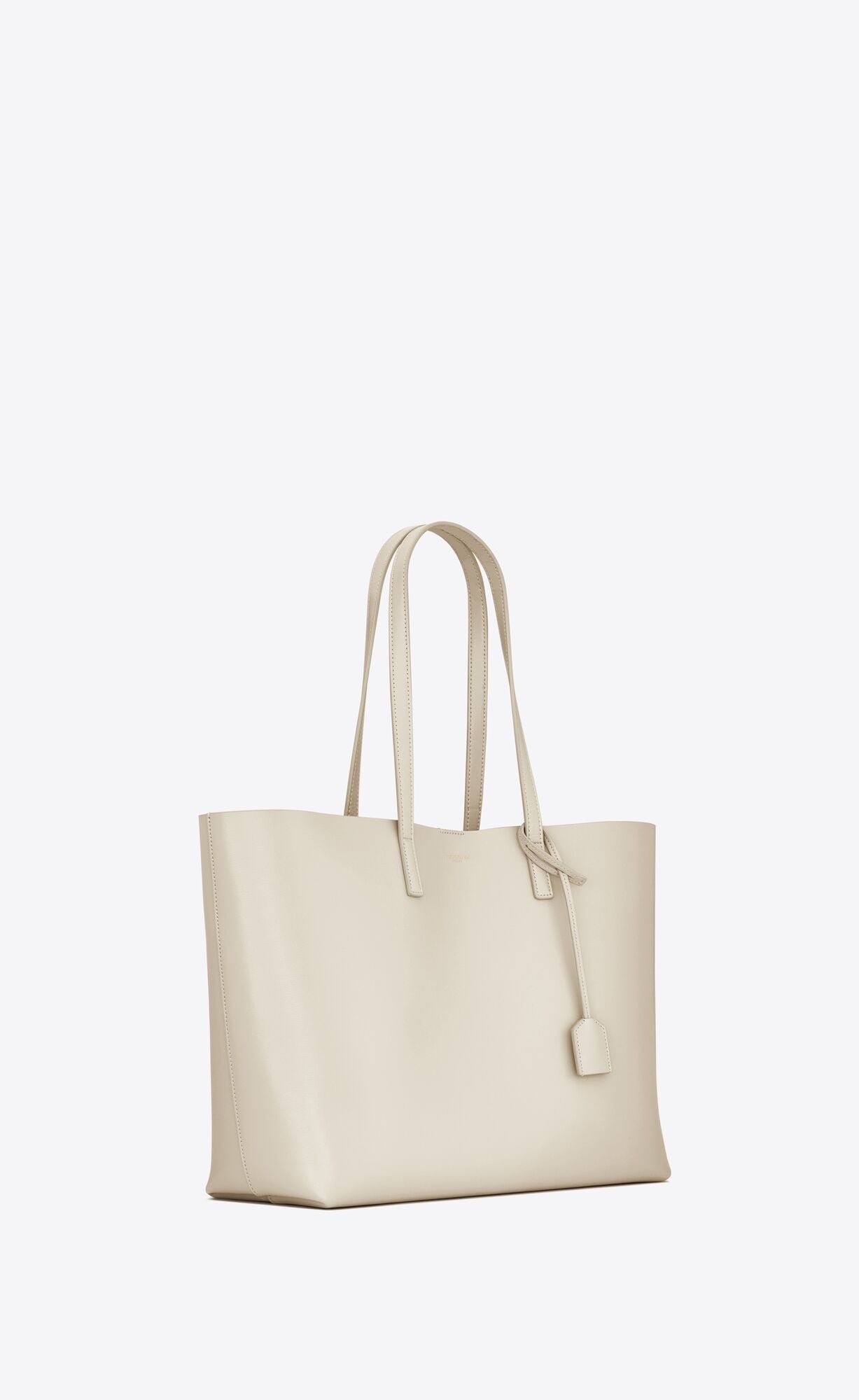 White Calf Leather Tote Shoulder Bag