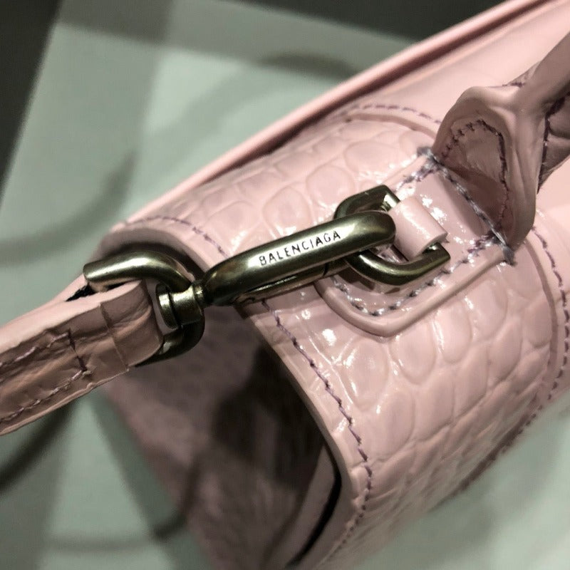 ESMEE - Crocodile Embossed Handbag Light Pink