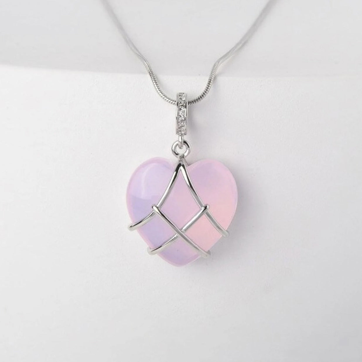 Moonstone Heart Necklace