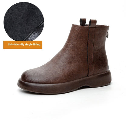 Winter Fleece-lined Flat Ankle Boots