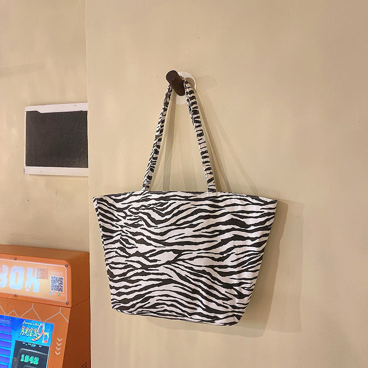 Stylish Zebra-Striped Tote Bags