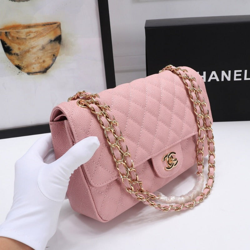 ESMEE - Caviar Classic Double Flap Bag Pink