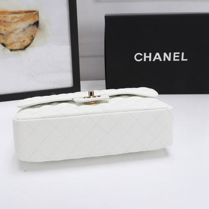 ESMEE - Caviar Classic Double Flap Bag White