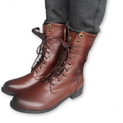 Motorcycle Lace-Up Men's Boots