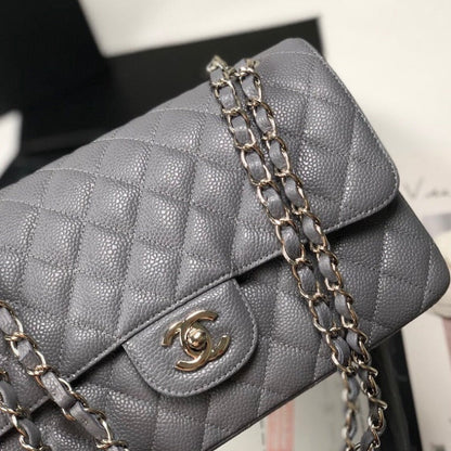 ESMEE - Caviar Classic Double Flap Bag Grey