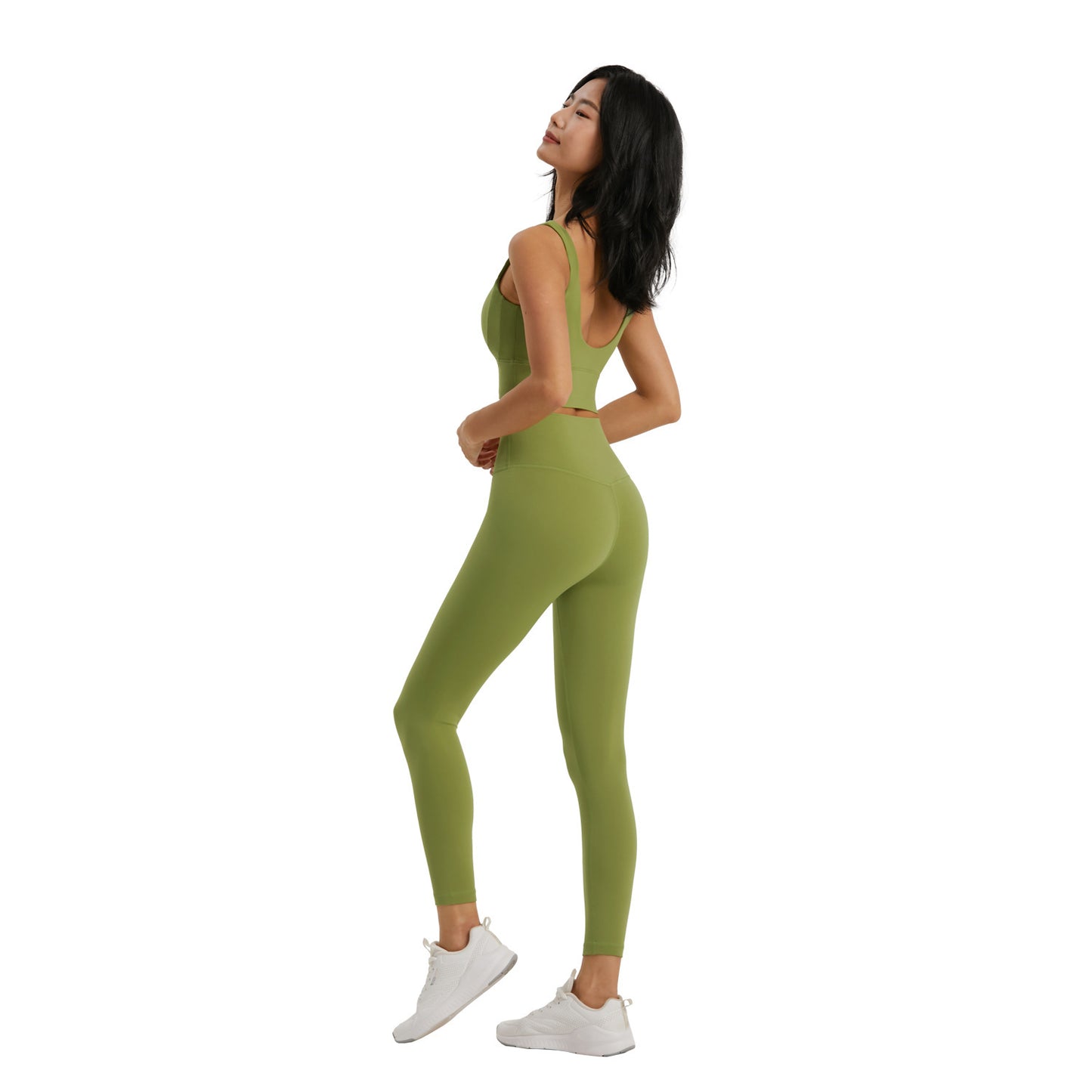 Lycra High-Waisted Nine-Point Leggings with Pocket