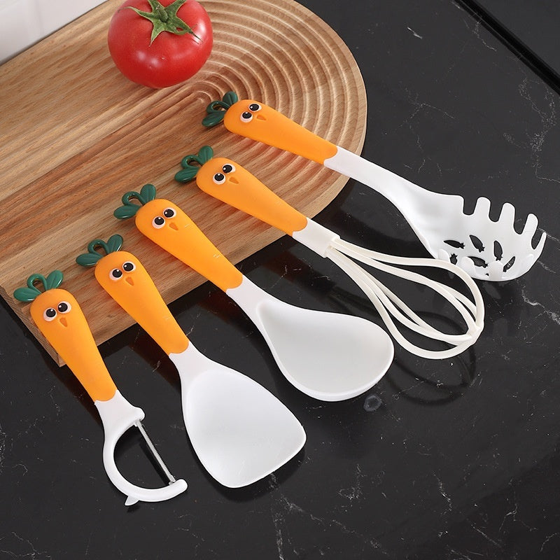 Carrot-Themed Kitchen Tool Set with Storage Hook