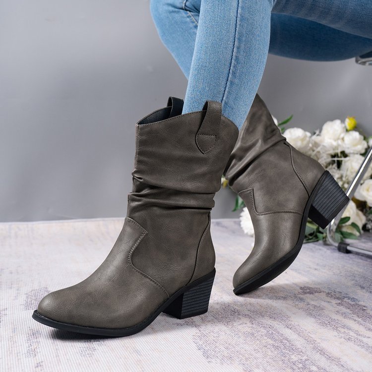 Denim Style Retro Cloth Cover Boots