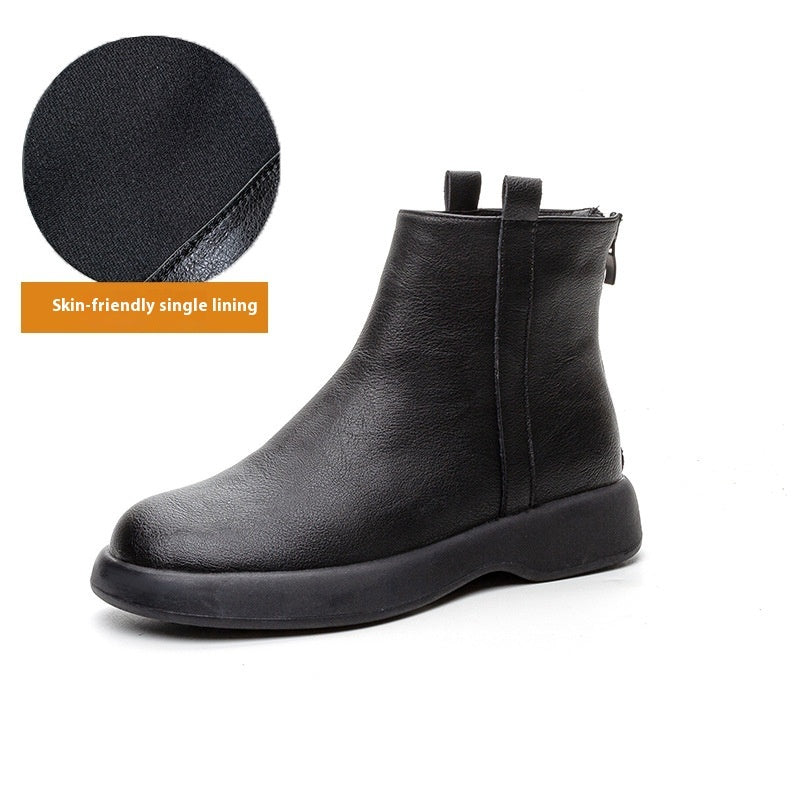 Winter Fleece-lined Flat Ankle Boots