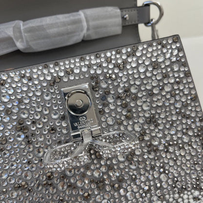 ESMEE - Crystal Mini Sequin Top Handle Bag Silver