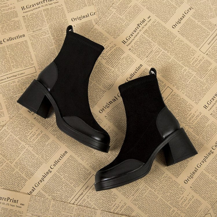 Thick Bottom Chunky Heel Martin Boots