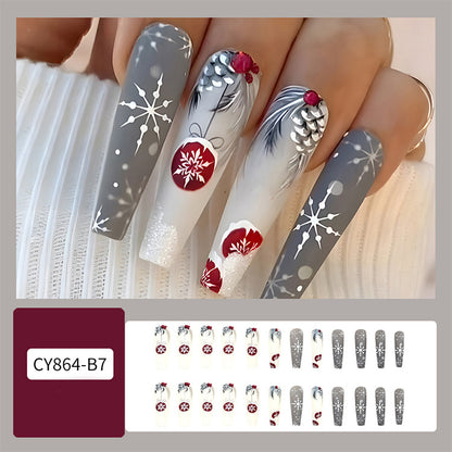 24pcs Christmas False Nails