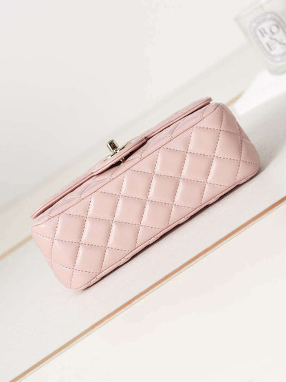 ESMEE - Camellia Embossed Flap Bag With top Handle Pink