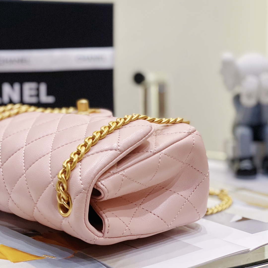 ESMEE - Camellia Lambskin Classic Flap Bag Pink