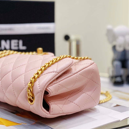 ESMEE - Camellia Lambskin Classic Flap Bag Pink