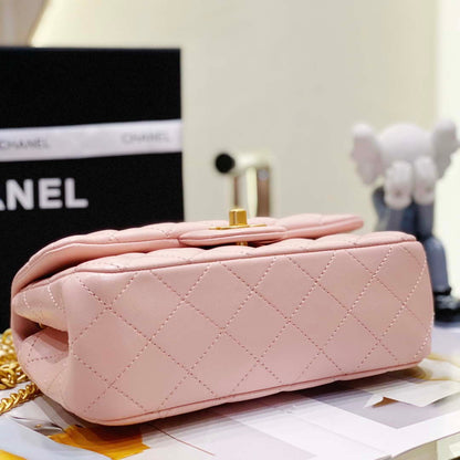 ESMEE - Camellia Lambskin Classic Flap Bag Pink