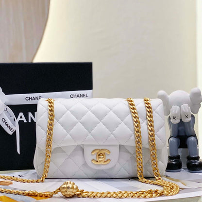 ESMEE - Camellia Lambskin Classic Flap Bag White