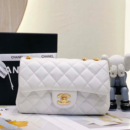 ESMEE - Camellia Lambskin Classic Flap Bag White