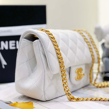 ESMEE - Camellia Lambskin Classic Flap Bag White