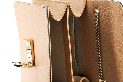 Elegant Beige Shoulder Bag with GG Snap